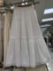 Lace lace sweet white skirt for women 2025 spring new style literary cake a line midi skirt big umbrella skirt