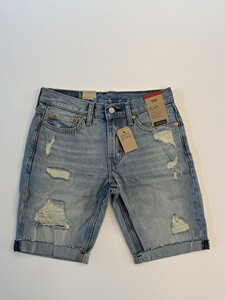 
Spot Levi's/Levis men's 511 blue washed torn denim shorts #365550275