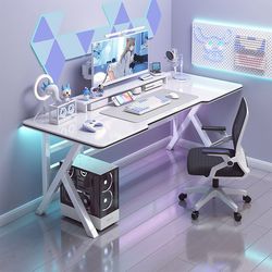 White Computer Desk Desktop Home Live Gaming Table Simple Desk Workbench Student Study Desk Desk