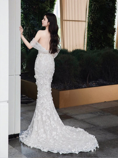 Vanna fairy ワンショルダー フィッシュテール ウェディング ドレス  