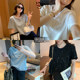 
NAZ large size cotton and ammonia blended fashionable sequins casual versatile T-shirt fat mm summer short-sleeved loose top