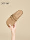 Zhuoshini Birken shoes women's shoes toe half slippers wear 2025 new genuine leather flat-soled thick-soled retro lazy shoes