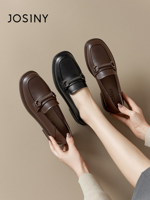 Zhuoshini black loafers women's 2025 new patent leather British style leather shoes flat sole single shoes for women
