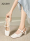 Zhuoshini Baotou Sandals for Women 2025 New Summer Empty Shoes Versatile High Heels French Temperament Mary Jane Single Shoes
