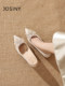 Zhuo Shini's shallow mouth single shoes 2025 spring new pointed high heels bride wedding shoes Hexiu wedding dress two wear
