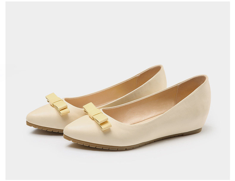 josiny/卓诗尼浅口单鞋女秋2015新款甜美尖头内增高女鞋153152180