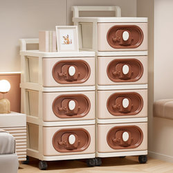 Movable Multi-Layer Snack Storage Rack Baby and Children Storage Cabinet Cartoon Cute Trolley Storage Cabinet Drawer Type