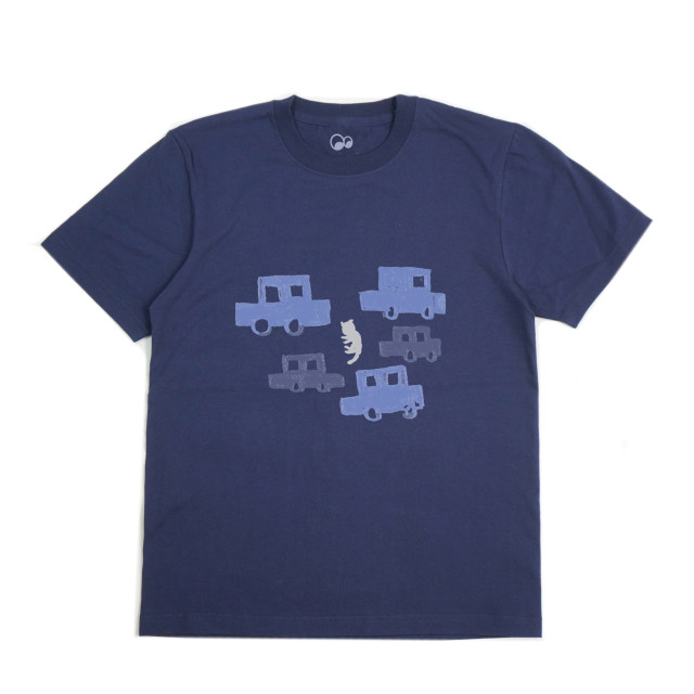 Circ Store x YAN CONG Artist Cooperation Blue Car T-shirt Handmade Silk Screen Printing