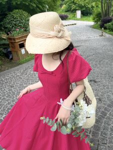 Joe and Joey Berry Farm French pastoral style slim fairy vacation temperament dress white long dress summer
