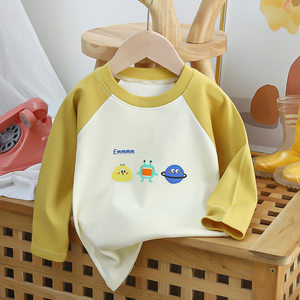 
2026 spring children's long-sleeved T-shirt pure cotton new baby base layer sweater boys autumn clothes Korean version 1-year-old children's clothing