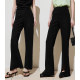 MRS Studios imported from Japan, triacetic acid foot mouth asymmetrical one-sided split long legs to make the floor slim and black trousers