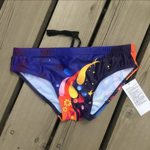 Men's swimming trunks Youth low waist sexy fashion digital printing embarrassing triangle swimming triangle swimming equipment swimsuit
