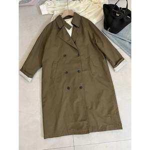 
Counter high-end mid-length double-breasted windbreaker 2024 spring and autumn women's European style navy collar loose coat