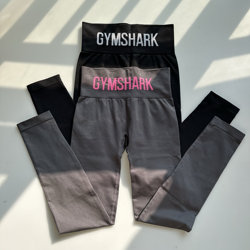 Shark Woven Label Sports Fitness Yoga Pants Quick-Drying Breathable Solid Color Running and Weightlifting Cropped Pants
