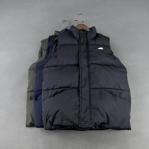 Original American single autumn and winter outdoor wind protection, warmth, thick cotton vest, men's stand -up collar sleeveless cotton jacket
