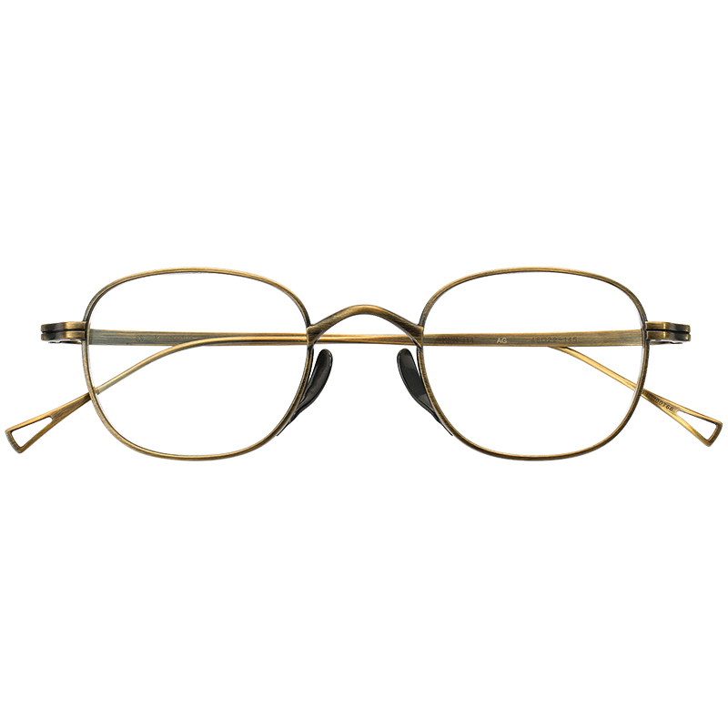 Kamemannnnnon Turtle Glasses Frame in Japan, pure titanium ultra-light  retro small box, golden silk glasses frame KMN-114