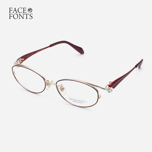 
Japanese FaceFonts handmade glasses frame for women, ultra-light pure titanium inlaid with diamonds, full-frame gold wire temperament glasses frame 137