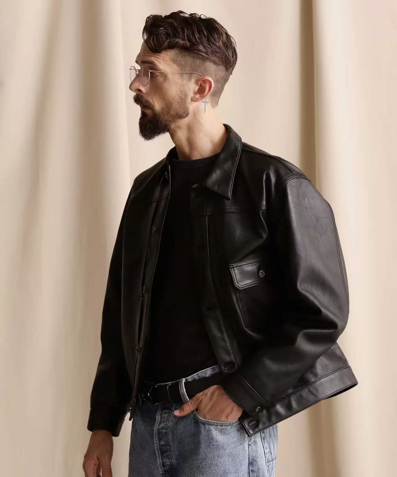 Schott SHEEP LEATHER 1st TRACKER JACKET美式羊皮皮衣夹克外套-Taobao