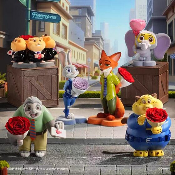 
[Ready Stock] Disney Floral Zootopia Series Blind Box Wedding Doll Figure Gift Ornament Judy Nick