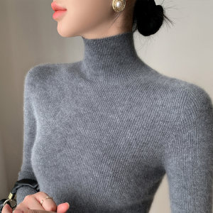 
2024 new first-line ready-to-wear turtleneck sweater for women autumn and winter slim fit inner top seamless tight knitted bottoming shirt