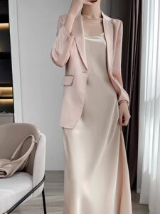 
Triacetate suspender dress for women summer inner layer solid color new satin silk high-end long skirt French style