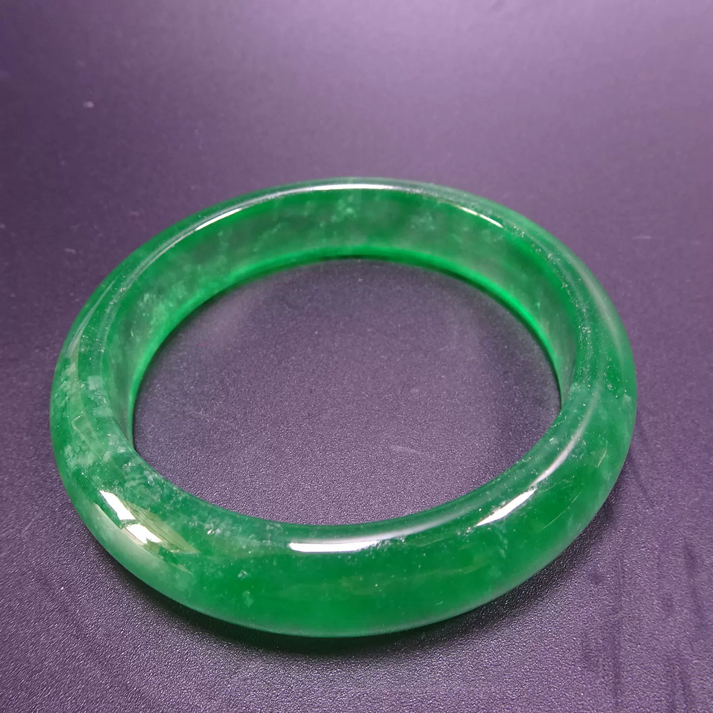 清『翡翠手』伝来 中国古董品 賞物 置物擺件 徑6cm 外徑7.5