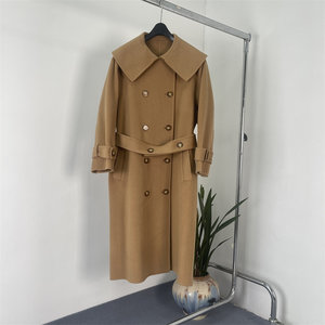 Korean style autumn and winter fashionable double-breasted mid-length large size double-sided zippered coat