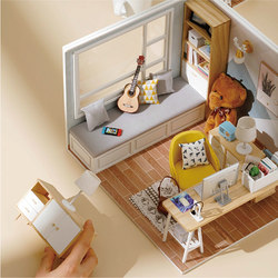 DIY Small House Handmade Creative 1:12 Dollhouse Ob11 Model House Study Room Toy Scene Assembly Making Gift
