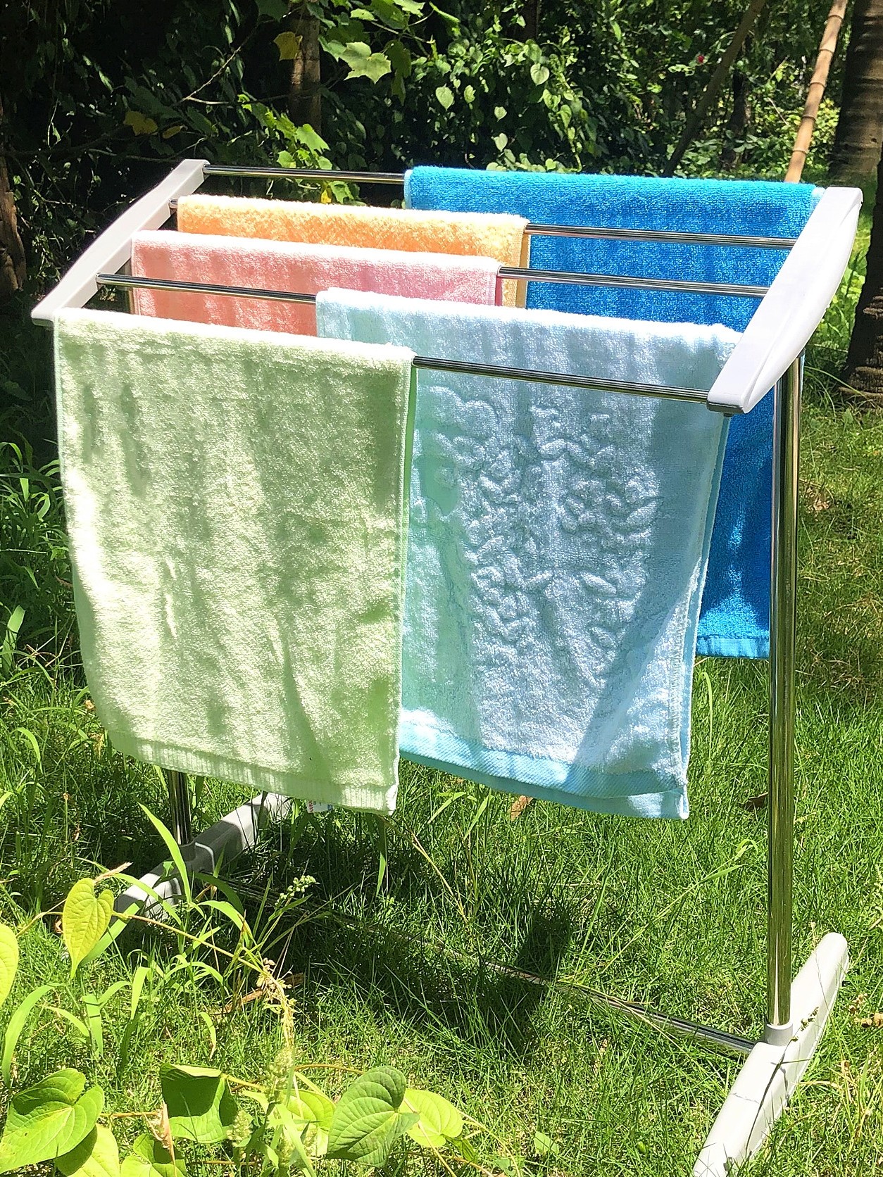 Small Cloth Drying Rack Small Stainless Steel Clothes Rack - Multi-Function Mobile Drying Rack