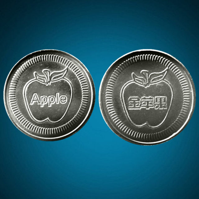 25mm Golden Apple Game Currency Customized Model Moving the Gaming Machine of the Gaming Machine of the Gaming Machine
