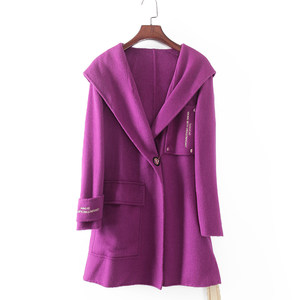 Suo series autumn and winter new brand women's clothes inventory discount mid -length loose hat -coat F926
