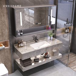 Simple Bathroom Cabinet Set with Seamless Integrated Ceramic Basin, Washbasin, and Sink Cabinet Set