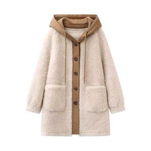 
Colorful 2025 new winter style loose slimming imitation suede eco-friendly fur mid-length hooded fur coat for women