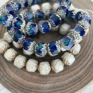 
Czech glass beads retro multi-faceted lantern straight hole beads DIY handmade jewelry materials loose beads accessories embellishment beads