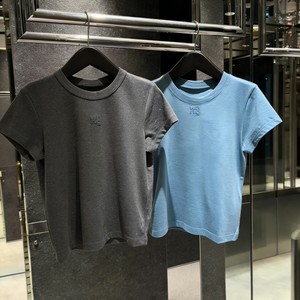 
[High quality ready stock and shipped on the same day] Ms. Wang’s daily basic shiny gold short-sleeved T-shirt