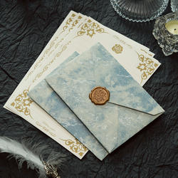 High-End Letter Paper Set with Gilt Embossed Texture, Thickened Vintage Handwritten Love Letters, Coming-Of-Age Ceremony Envelopes, Invitations