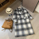 @Autumn and Winter BI coats! Retro and fashionable high-end Korean style plaid loose casual wool coat for women