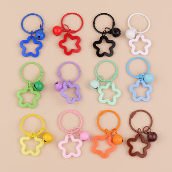 Color pentagram Acrylic keychain pendant candy color live cockpie small fresh couple packaging packaging
