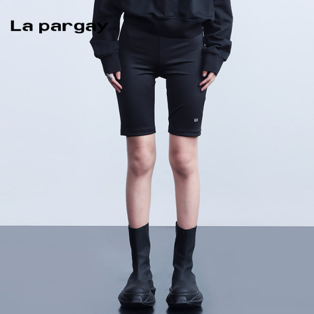 Napajia high-waist sports five-point tights 2025 spring new women's black personalized casual versatile pants