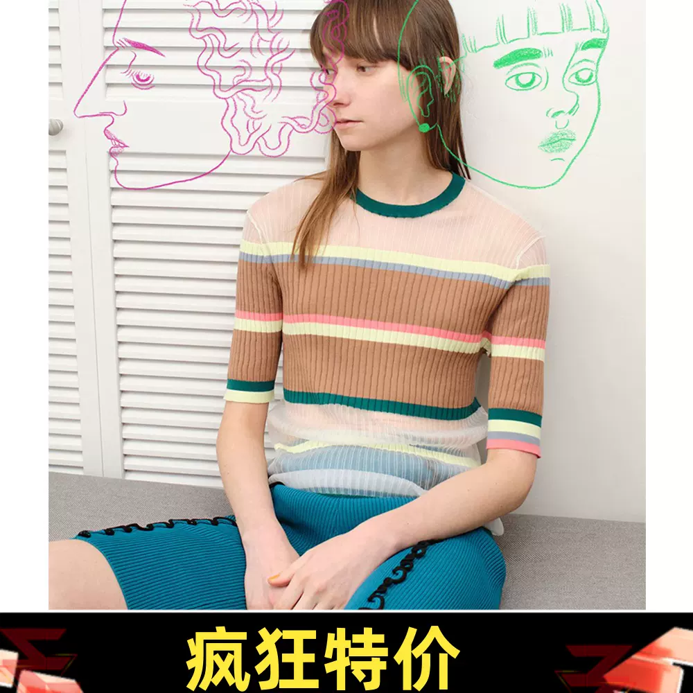 折扣日本代购soduk breeze knit tee 短袖针织衫女-Taobao