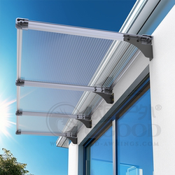 Sunshade Awning Aluminum Alloy Canopy Eaves Horizontal Awning Transparent Glass Awning Sun Protection Window Door Rain Shield