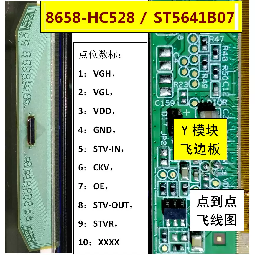 支持全飞线8658-HC528点位图带边板ST5461B07 D07点位图手工修屏-Taobao