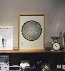 Vintage-Style Decorative Painting Japanese Solid Wood Frame Retro Minimalist Niche Vintage Zakka Poster