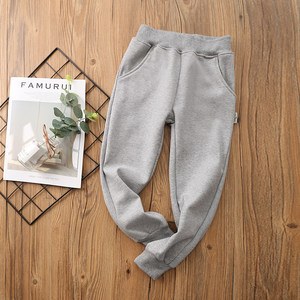 
Pure cotton boys' sports pants autumn and winter primary and secondary school students' school uniforms for children's plus velvet thickened girls' thin velvet warm pants