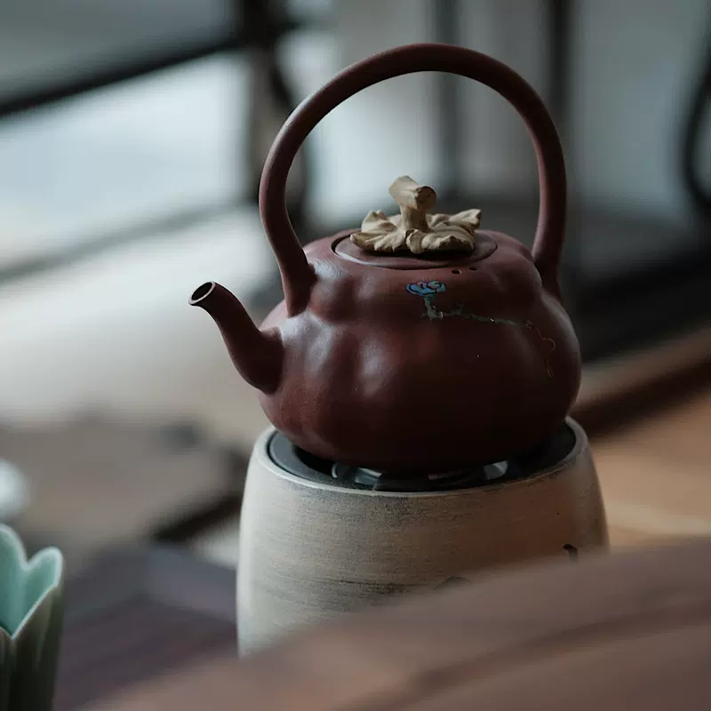 中国茶器 紫砂 茶壺 桃｜陶芸