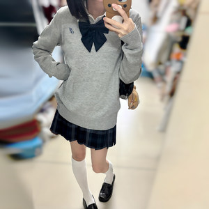 Huaqianzhu original small mustard sweater JK multi-color pullover knitted cotton sweater Japanese jk uniform versatile top