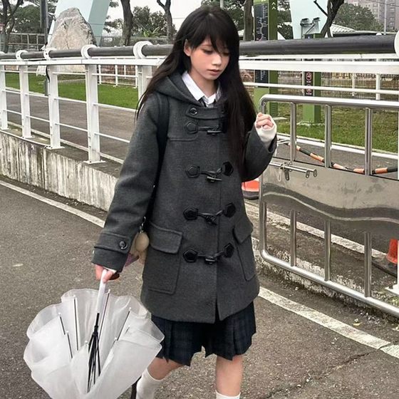 Huaqianzhu original Kurihara coat, college style school supply sense jk uniform, short and medium style multi-color hooded coat