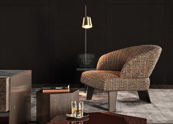 Italian solid wood leisure chair fabric chair simple modern home dining chair back chair Nordic coffee restaurant chair