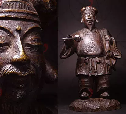 日本雕刻家秀峰造铸铜制仿木雕大黑天 密教古董大黑天财神 9.3kg-Taobao