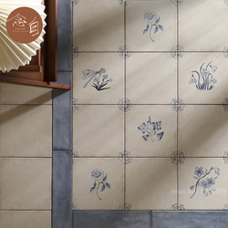 French-Style Vintage Hand-Painted Tiles, Distressed Blue and White Tiles 200X200, Courtyard, Coffee Shop, Guesthouse, Bathroom Wall and Floor Tiles